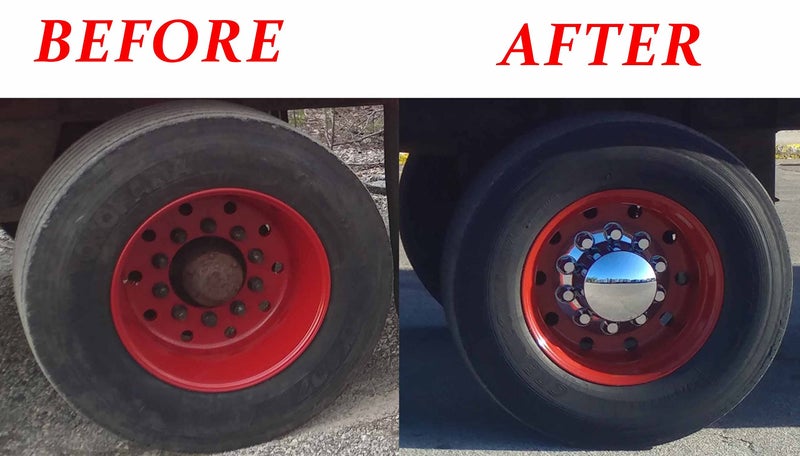 Torque طقم 4 من أغطية صمولة العجلات لمحور العجلات الخلفية 33 مم قابلة للتركيب على شاحنة نصفية (مطلية بالكروم من بلاستيك ABS) (تناسب عالمي) (TR584-TWC) - Image 5